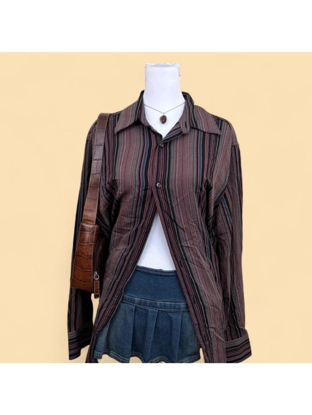 y2k pinstripe alt button down